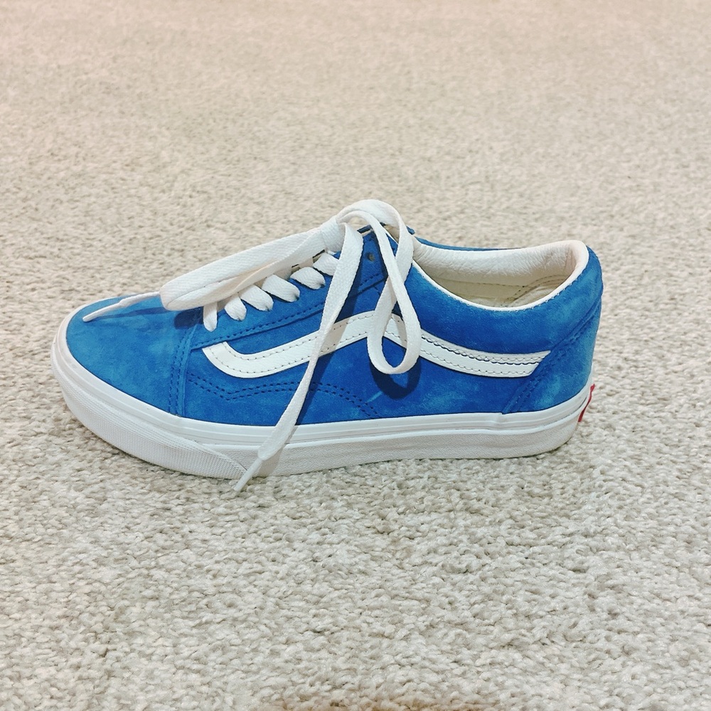 Vans old skool blue suede platform sneakers